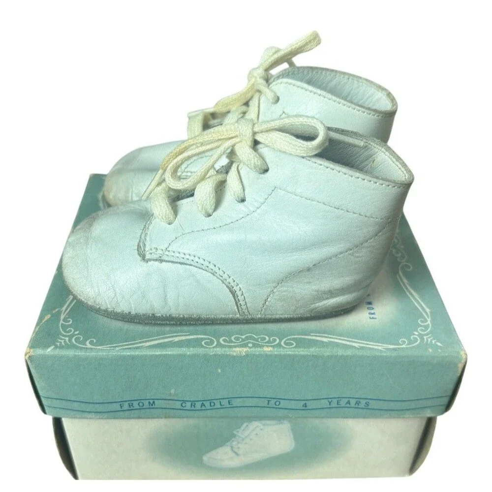 Vintage Baby Jumping Jacks Vaisey Bristol White Leather Shoes Size 3 D Boxed 50s